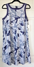 BB DAKOTA Blue Abstract Print Sleeveless Swing Dress Women's Size M NEW $79