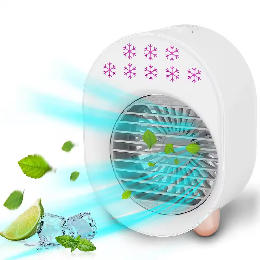 4-In-1 Portable USB Personal Mini Air Conditioner 5 In. 3 Fan Speeds Personal Mi