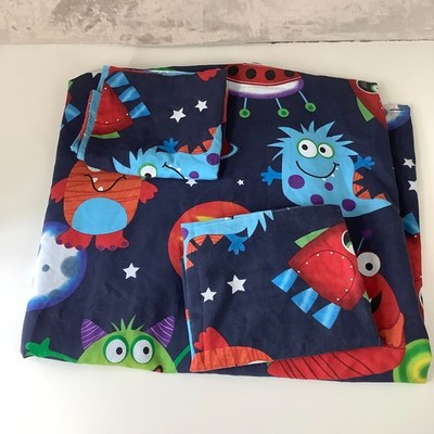 Happy Linen Company Monster Weltraum Wende Kinder Doppel Bettbezug Set