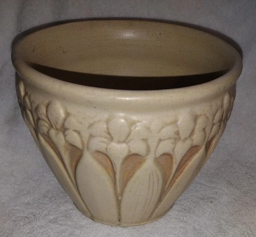 1930's McCoy Stoneware Jardiniere Planter - Beige & Gorgeous!
