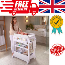 Baby Changing Table Built in Bath with Padded Mat & Compartments - Babylo Babies