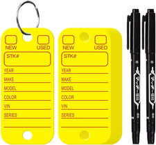 200pcs PVC Key Tags w/ Labels  Rings for Car, Truck, Luggage  2 Markers