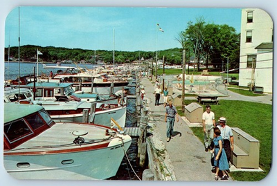 #ad #ad 1960 Saugatuck Michigan MI Vintage Postcard Anchored Butler Mar Kalamazoo River $29.95