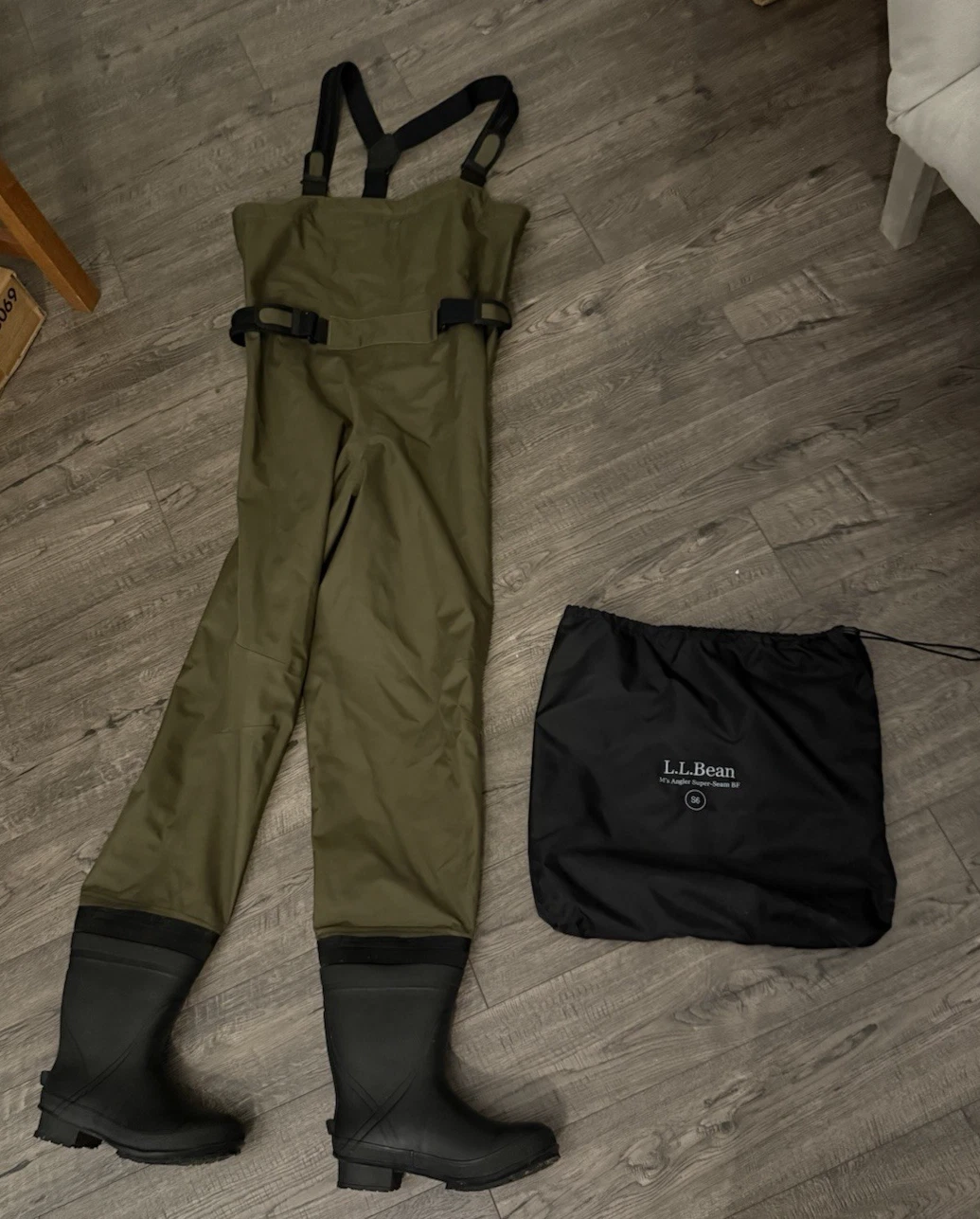 LL Bean Super Seam Chest Waders - Size Small - Boot Size 6 - SEE DESCRIPTION