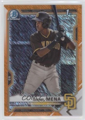 2021 Bowman Chrome Prospects Orange Shimmer Refractor 17/25 Ismael Mena 0z8y
