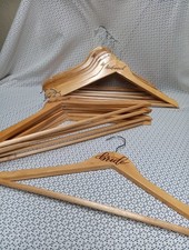 Lot of 12- 1 Bride, 11 Bridesmaid Wooden Coat Clothes Quality Hangers