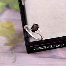 Natural Smoky Quartz Ring, Promise Ring, Engagement Ring, 925 Sterling Silver