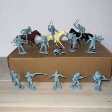 VTG Marx Civil War Union Infantry Light Blue 16 Assorted Figures Toy Soldier See