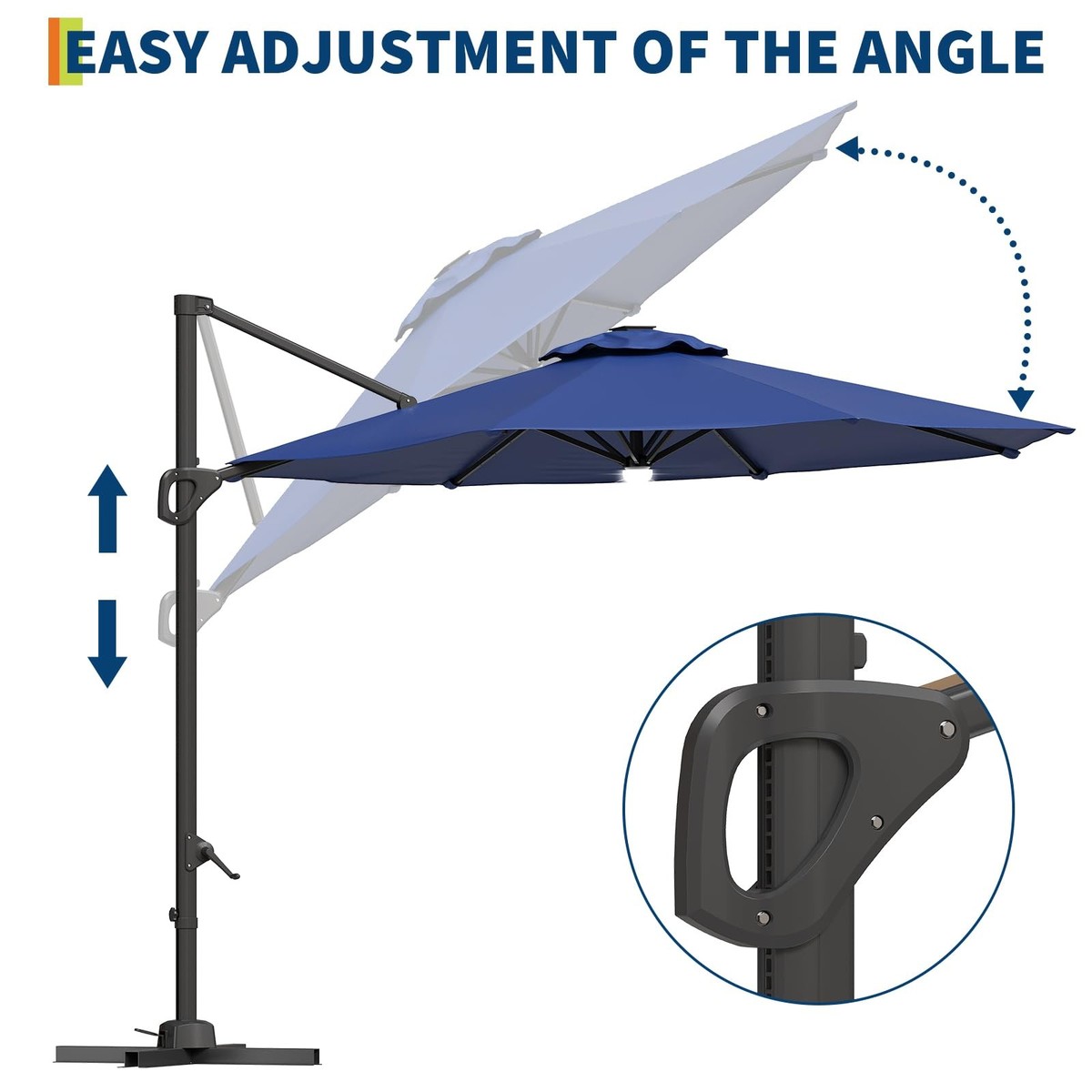 7.5 ft black patio umbrella CHYVARY 7.5 FT Patio Shade Umbrellas with Tilt Button for Patio, Outdoor,  Garden and Pool, Black