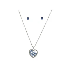 The Skyline Collection September Birthstone Blue Sapphire Heart Jewelry Set