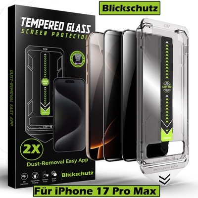 2X Blickschutz Quality Full Panzerfolie Für Apple iPhone 17 Pro Max Schutzglas