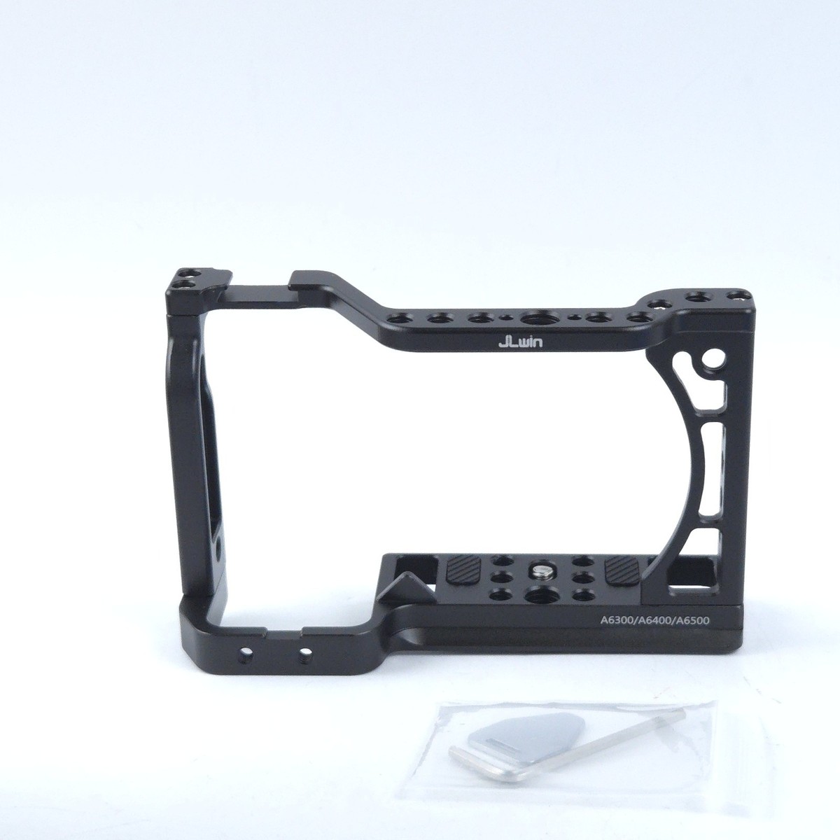 Hersmay Aluminium DSLR Rig Camera Kooi Video Stabilizer voor Sony A6500 A6400 A6300 A6000 A6100 Cameas met Koude Schoen, Handvat Lokaliseren Gaten, Meerdere 1/4 3/8 Schroefgaten