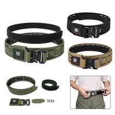 Tactical 2" Belt Quick Release Modular MOLLE Combat Belt Metal Buckle Laser Cut