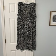 Nine West Dress XL Black White Animal Print