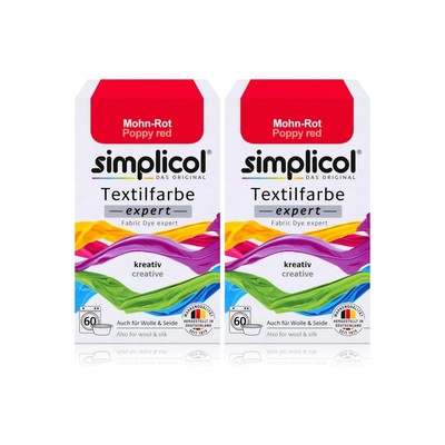 Simplicol Textilfarbe expert Mohn-Rot 150g 2er Pack