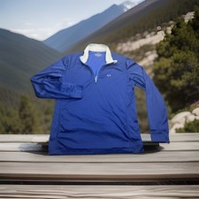 Vineyard Vines Performance Quarter Zip Men  s M Medium Blue Pouch Pocket Golf