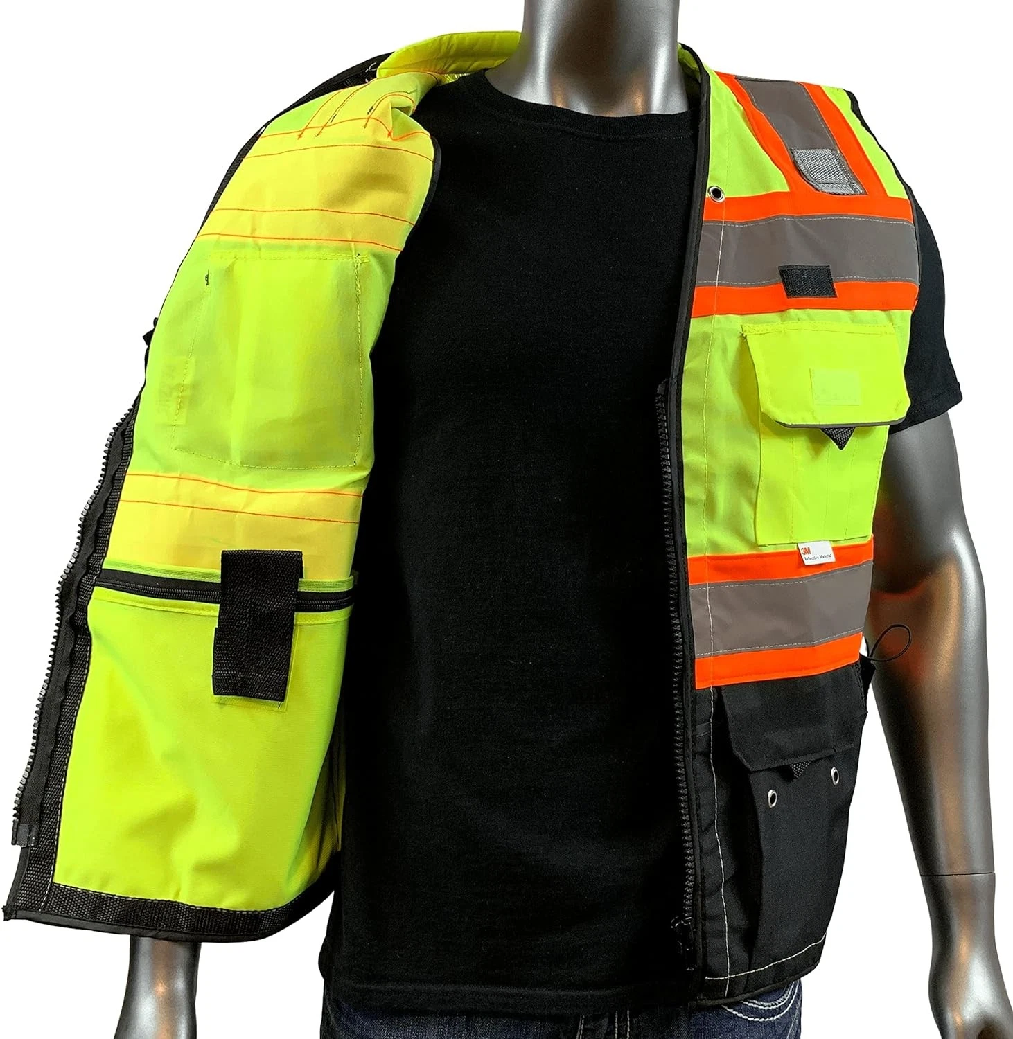 Black Series Safety Vest Yellow Black XL - product detail image 5