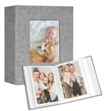 Small Photo Album 4x6 holds 100 Photos 2 Pack, Mini Baby Photo Album Linen Co...