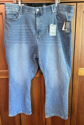 NWT Lularoe Crop Kick Flare Jeans Size 44 Slimming Panel Magic Waistband Stretch