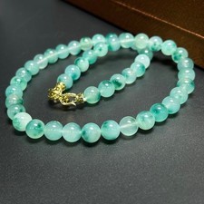 Real Natural Ice Myanmar Beads green Jade jadeite Necklaces & Pendants 10MM