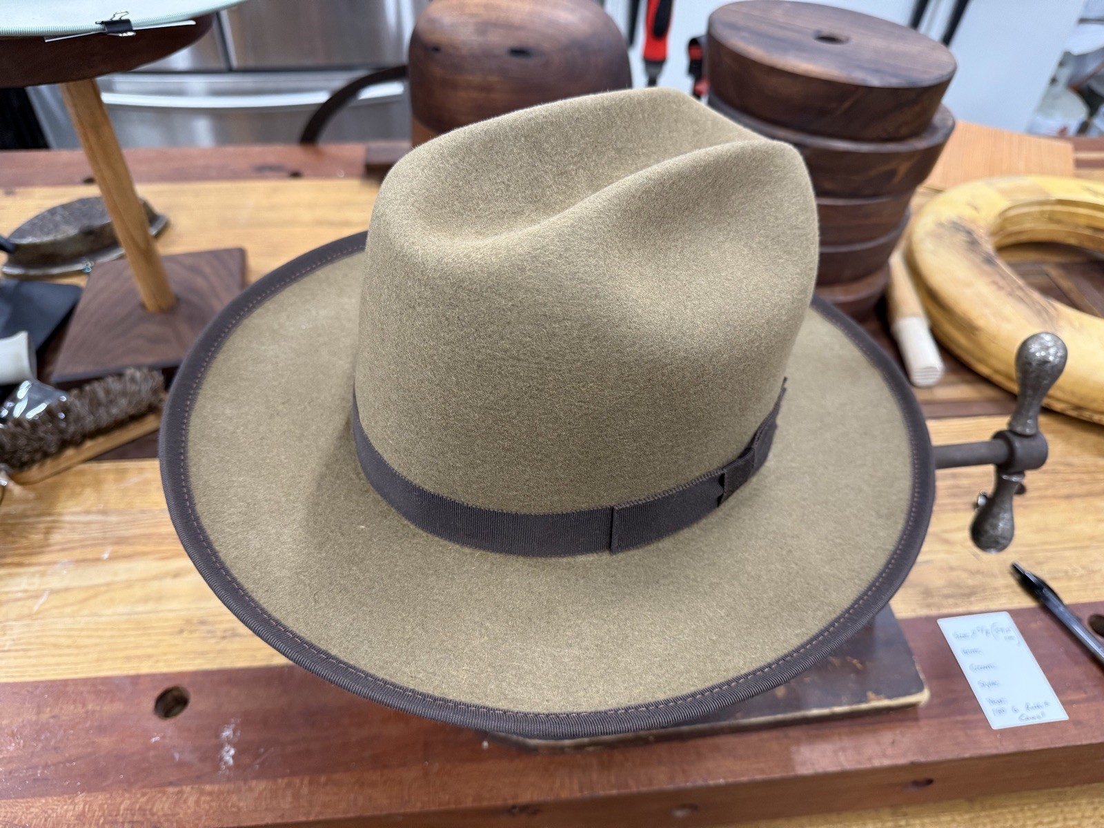 The Road!  Brand New Handmade Rabbit Fur Felt Open Road Style Hat. Sz 7 3/8