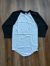VTG 80s Russell Athletic Black White Raglan Size Medium Deadstock NOS 50/50 M