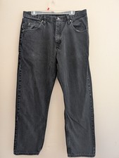 Wrangler Relaxed Fit Mens Size 36x30 Black Straight Legs Jeans