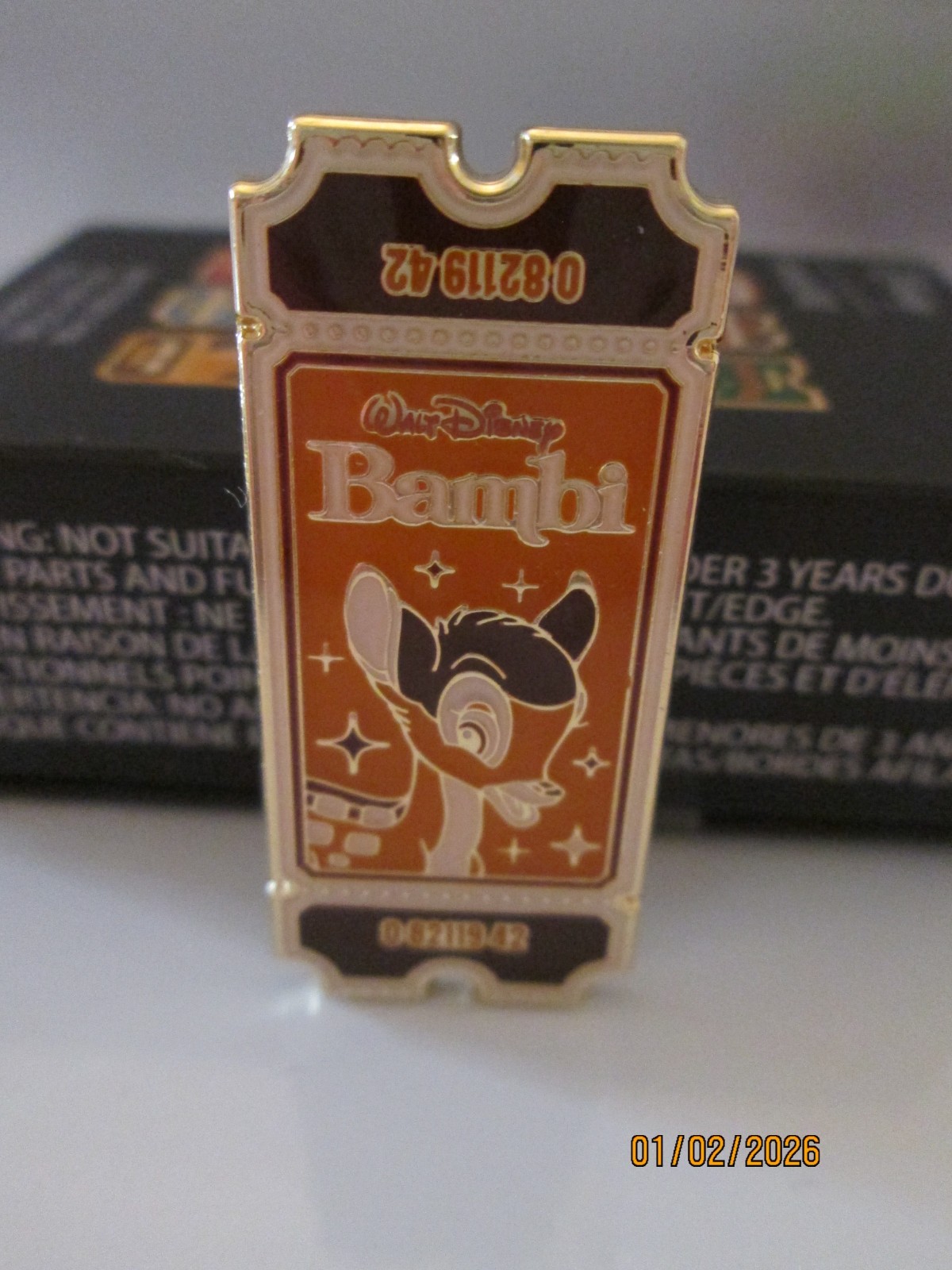 Disney Loungefly Pin - Movie Ticket - Bambi - NEW