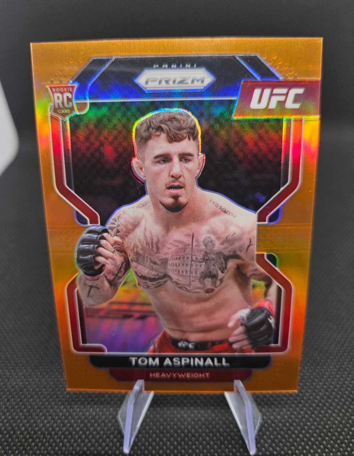 Tom Aspinall 2022 Prizm UFC Rookie Orange Prizm #/99