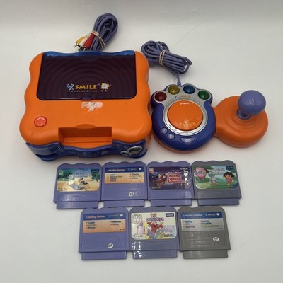 VTech VSmile TV Learning System Console & Controller w/ 7 Games Tested No Cord