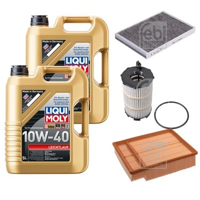 FEBI Inspektionspaket 10L LIQUI MOLY 10W-40 Leichtlauf für Audi A4 Cabriolet