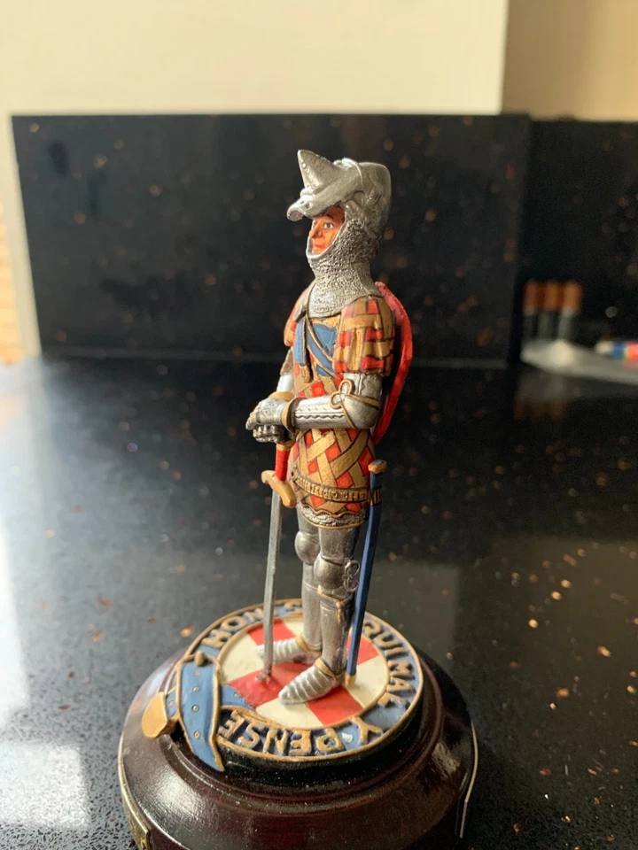 90mm Vintage Hand Painted Metal Knight of The Garter Sir James Audley ULTRA RARE - Image 3 of 4