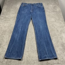 Vintage Levis 517 Jeans Men 34x23 Blue 90s Orange Tab Bootcut Made USA Tag 36x33