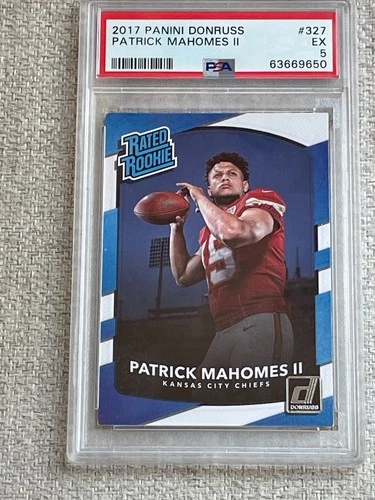 2017 PANINI DONRUSS PATRICK MAHOMES II RATED ROOKIE CARD RC #327 GRADED PSA 5