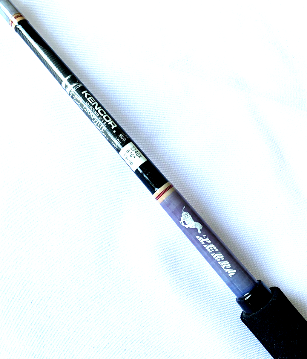 Kencor ZEBRA Z740X 6'6”Tenlew GRAPHITE Magnaglas 15-50Lb Fishing