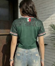 Mexico Soccer Jersey Shirt Green/Red/White Colors V-Neck Number 13