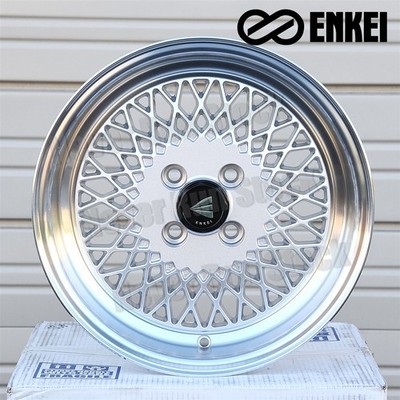 AUTHENTIC ENKEI 92 15x7 4x100 +38 MACHINE LIP SILVER MESH SPORT