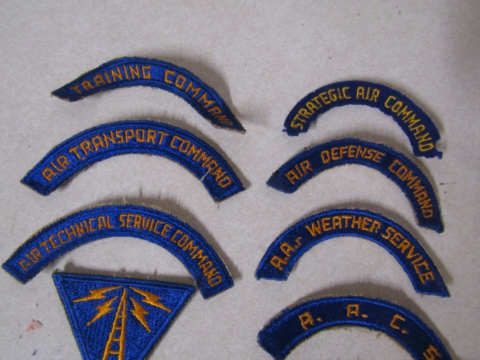 PATCH LOT COLLECTION OF 12 US ARMY AIR FORCE AAF TABS WW2 ERA TACTICAL ...