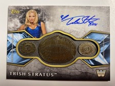 TRISH STRATUS  : WWE - AUTOGRAPH =Commemorative Championship Plate Card (23/50) 