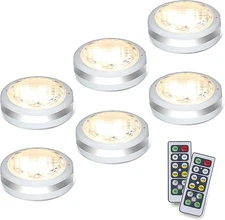 Starxing Puck Lights with Remote, Battery Operated under Cabinet Lighting, Led T