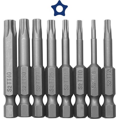 Torx Bits Set 8 Stück magnetisch T8 T10 T15 T20 T25 T27 T30 T40 Schraubendreher