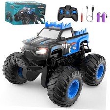 Remote Control Car, 20km/h All Terrain Monster Tuck Toys with Upright Black