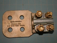 New BURNDY # NAH4444N REVERSIBLE CAP TERMINAL 4 PAD HOLES BOLTED Ships FREE