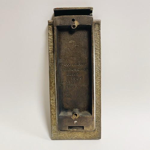 Vintage MCM Brass Door Knocker “Peace To All Who Enter Here” 1969 Terra Sancta - Picture 8 of 11