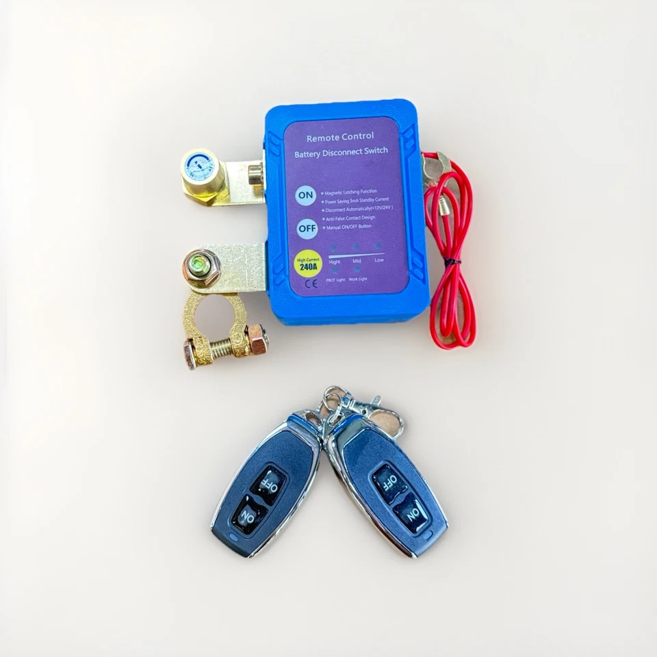 12V 240A Remote Battery Disconnect Shut Off Kill Switch Anti Theft Smart Voltage - Image 2 of 4