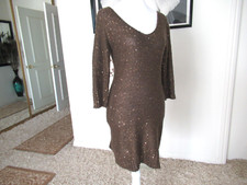 STUDIO M   Women's, Dark Olive  with Sequence Knit Dress  XS NEW Retail $145