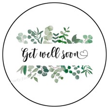 GET WELL SOON GREENERY ENVELOPE SEALS LABELS STICKERS PARTY FAVORS