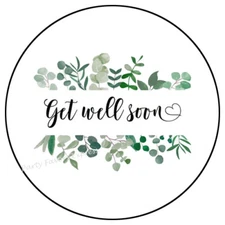 GET WELL SOON GREENERY ENVELOPE SEALS LABELS STICKERS PARTY FAVORS