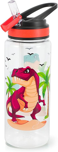 Cute Water Bottle for School Boys, BPA FREE Tritan & Leak Proof Flip Straw & Eas