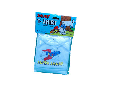 Smurfs Super T shirt for plush doll Wallace Berrie vintge NOS in package